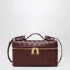 Bottega Veneta Bordeaux Vanity Case With Intrecciato Motiv In Leather Woman In Red