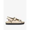 Bottega Veneta Womens Beige Comb Jack Braided Leather Sandals In Beige Comb