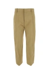 Bottega Veneta Cotton Twill Straight Pants In Brown