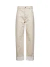 Bottega Veneta Women Beige Denim Turn-up Jeans In Neutral