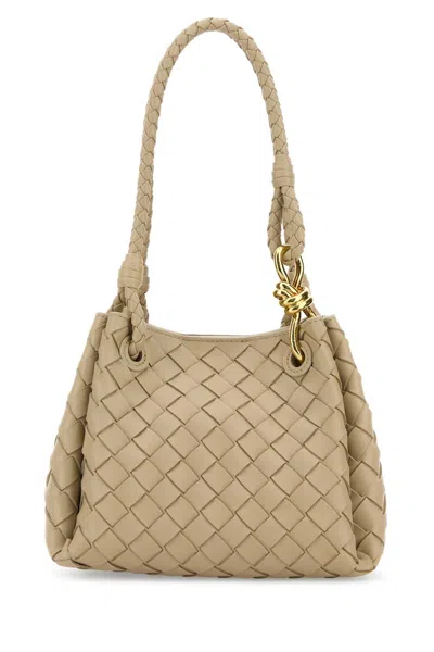 Bottega Veneta Women Beige Leather Small Parachute Handbag