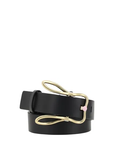 Bottega Veneta Women Belt With A Sculptural Buckle In Black