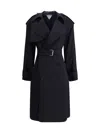 Bottega Veneta Women Belted Blue Trench Coat In Multicolor