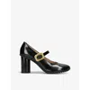 BOTTEGA VENETA BOTTEGA VENETA WOMENS BLACK ATOMIC BLOCK-HEEL LEATHER MARY JANE SHOES