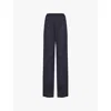 Bottega Veneta Wool Trousers In Black Blue Melange