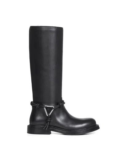 Bottega Veneta Women Black Calf Leather James High Boots