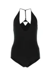 Bottega Veneta Plunge Neck Bodysuit In Black