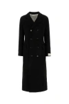 Bottega Veneta Black Coat With Notched Revers In Rayon Woman In Black