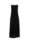 Bottega Veneta Long Dress In Viscose Jersey With Knot Ring In Black