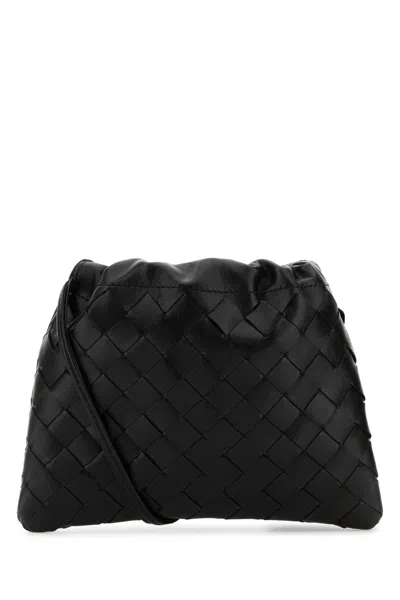 Bottega Veneta Women Black Leather Crossbody Bag