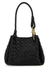 Bottega Veneta Women Black Leather Small Parachute Handbag In Black