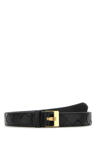 Bottega Veneta Women Black Leather Watch Belt