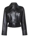 Bottega Veneta Women Black Lightweight Smooth Nappa Leather Jacket In Black