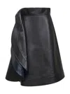 Bottega Veneta Women Black Nappa Leather A-line Skirt