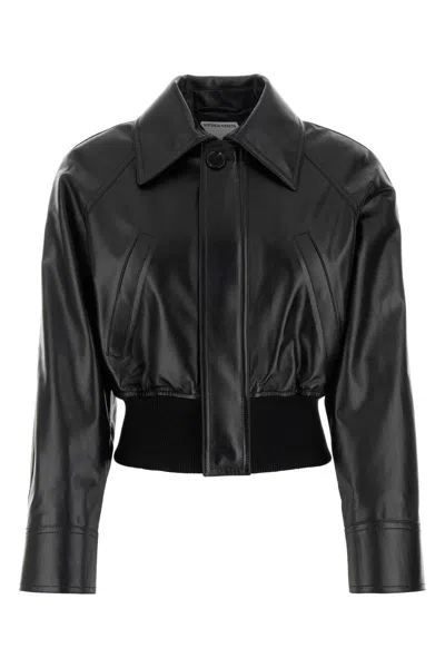BOTTEGA VENETA BOTTEGA VENETA WOMEN BLACK NAPPA LEATHER JACKET