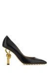 Bottega Veneta Knot Glossed-leather Pumps In Black