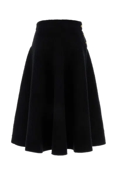 BOTTEGA VENETA BOTTEGA VENETA WOMEN BLACK STRETCH COTTON BLEND SKIRT