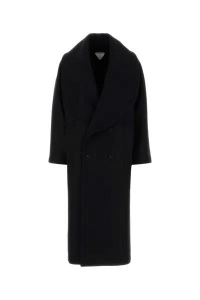 BOTTEGA VENETA BOTTEGA VENETA WOMEN BLACK STRETCH WOOL BLEND COAT