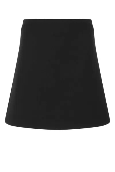 Bottega Veneta Women Black Stretch Wool Blend Mini Skirt