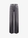 Bottega Veneta Women Black Washed Palazzo Denim Jeans In Gray