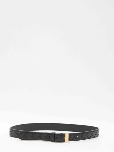 Bottega Veneta Women Black Watch Intrecciato Belt