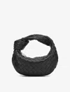 Bottega Veneta Womens Black-silver Mini Jodie Intrecciato Leather Top-handle Bag In Black/silver
