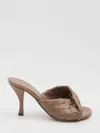 Bottega Veneta Blink Twisted Intrecciato Leather Mules In Silver