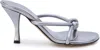 Bottega Veneta Gray Mirror Look Metallic Leather Flat For Women In Silver