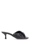 Bottega Veneta Interciato Woven Twist Mule Sandals In Black