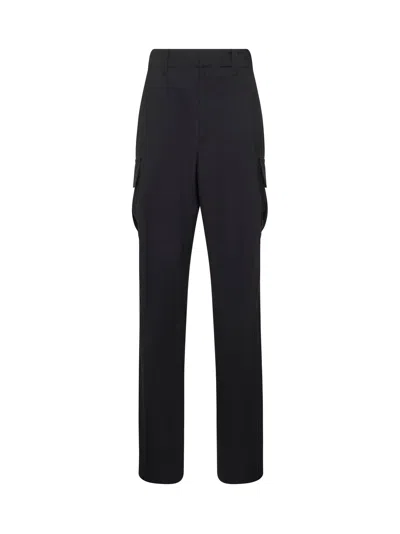 Bottega Veneta Women Blue Fine Wool Cargo Trousers