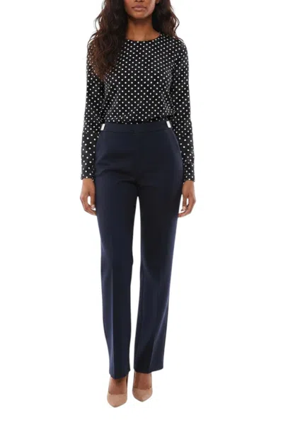 Bottega Veneta Women Blue Straight Flat Front Pant