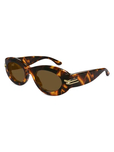 Bottega Veneta Women's Bold Ribbon 51mm Oval Sunglasses In Neutral