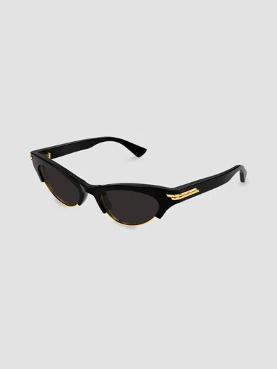 Bottega Veneta Black-black-grey Acetate Sunglasses