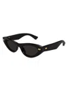 Bottega Veneta Women's Bold Ribbon Stud 50mm Cat-eye Sunglasses