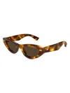 Bottega Veneta Women's Bold Ribbon Stud 50mm Cat-eye Sunglasses In Brown