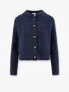 Bottega Veneta Boucle Cardigan In Blue