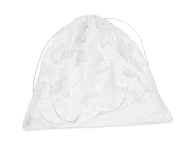 Pre-owned Bottega Veneta Women's  Bolso Mesh Drawstring Pouch In White
