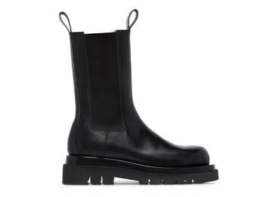 Pre-owned Bottega Veneta Women's  Bottega Venetta Lug Boots Leather Sneakers In Black