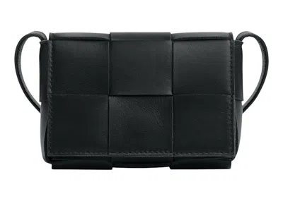 Pre-owned Bottega Veneta Women's  Cassette Mini Intreccio In Black
