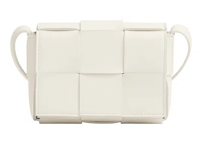 Pre-owned Bottega Veneta Women's  Cassette Mini Intreccio In White