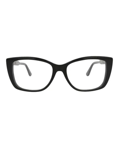 Pre-owned Bottega Veneta Women's  Cat Eyeframe Acetate Optical Frames In Black Black Transparent (bv0183o/30002