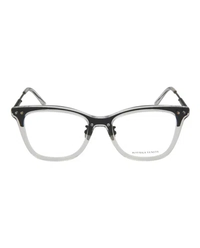 Pre-owned Bottega Veneta Women's  Cat Eyeframe Acetate Optical Frames In Crystal Black Transparent (bv0145o/300