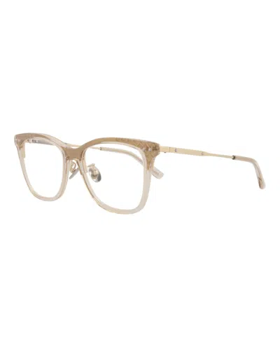 Pre-owned Bottega Veneta Women's  Cat Eyeframe Acetate Optical Frames In Nude Gold Transparent (bv0145o/3000169