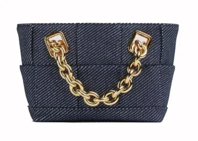 Pre-owned Bottega Veneta Women's  Chain Holder Denim Bag In Blue