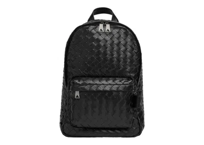 Pre-owned Bottega Veneta Women's  Classic Backpack Small Intrecciato In Black