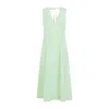 Bottega Veneta V-neck A-line Midi Dress In Green