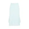 Bottega Veneta Cotton Midi Skirt For Women – Ss24 Collection In Blue