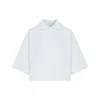 Bottega Veneta Cropped Short-sleeved Polo T-shirt In Blue