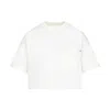 Bottega Veneta Womens Chalk Boxy Cropped Cotton-jersey T-shirt In Grey