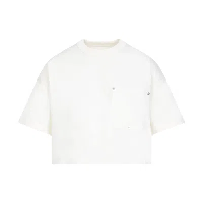 Bottega Veneta Womens Chalk Boxy Cropped Cotton-jersey T-shirt In Grey